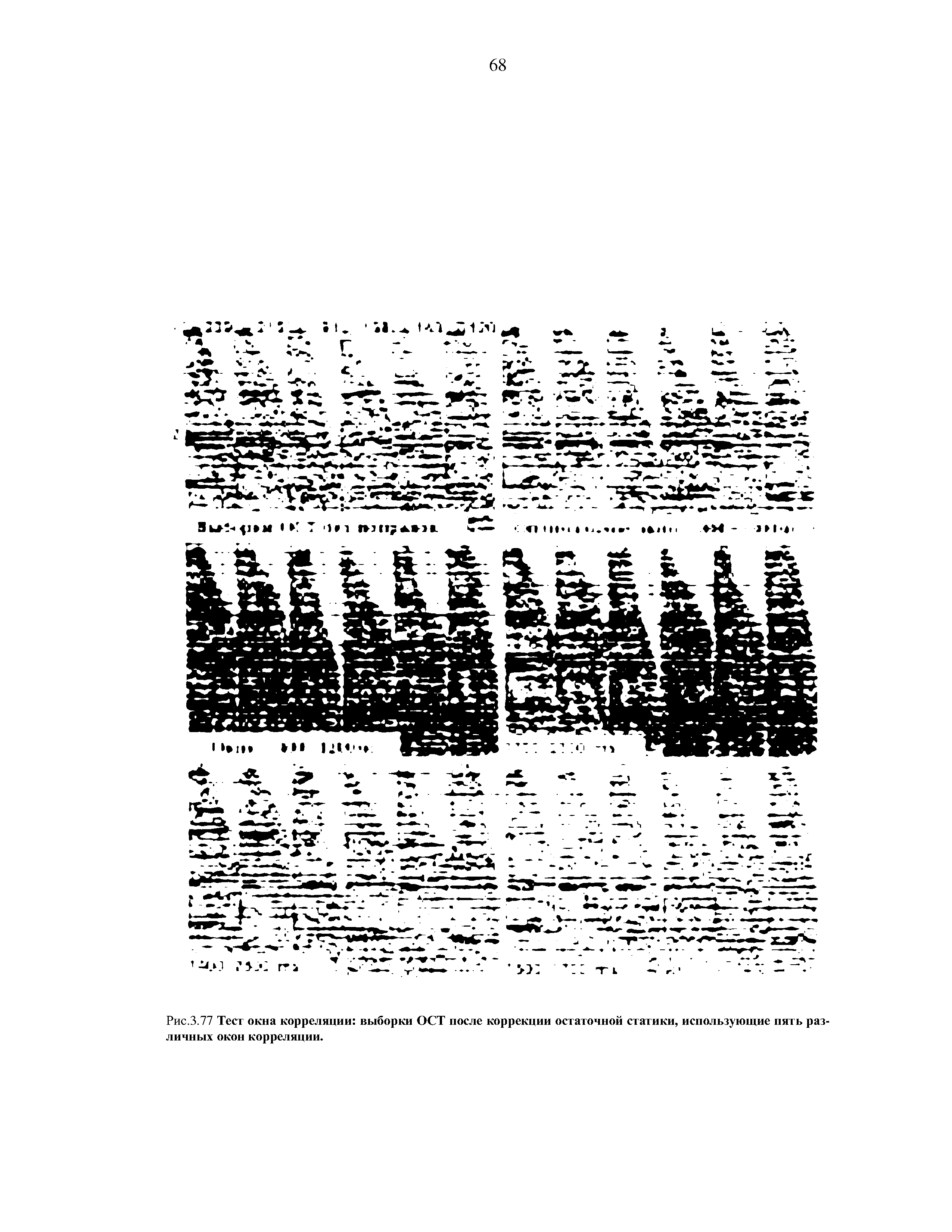 Рис.3.77 Тест <a href="/info/194145">окна корреляции</a> выборки ОСТ после коррекции остаточной статики, использующие пять различных окон корреляции.
