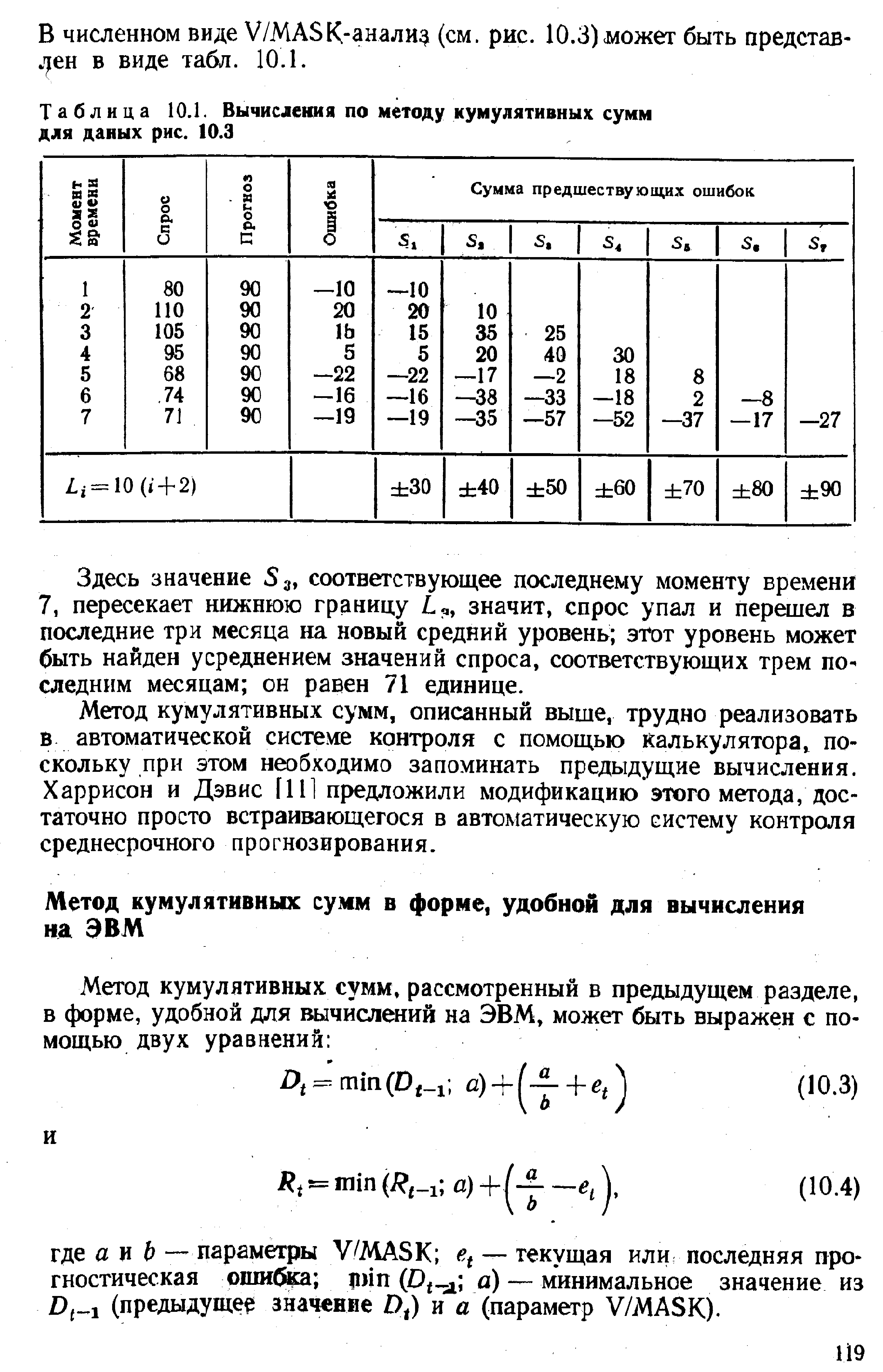 Таблица 10.1. Вычисления по методу кумулятивных сумм для даиых рис. 10.3
