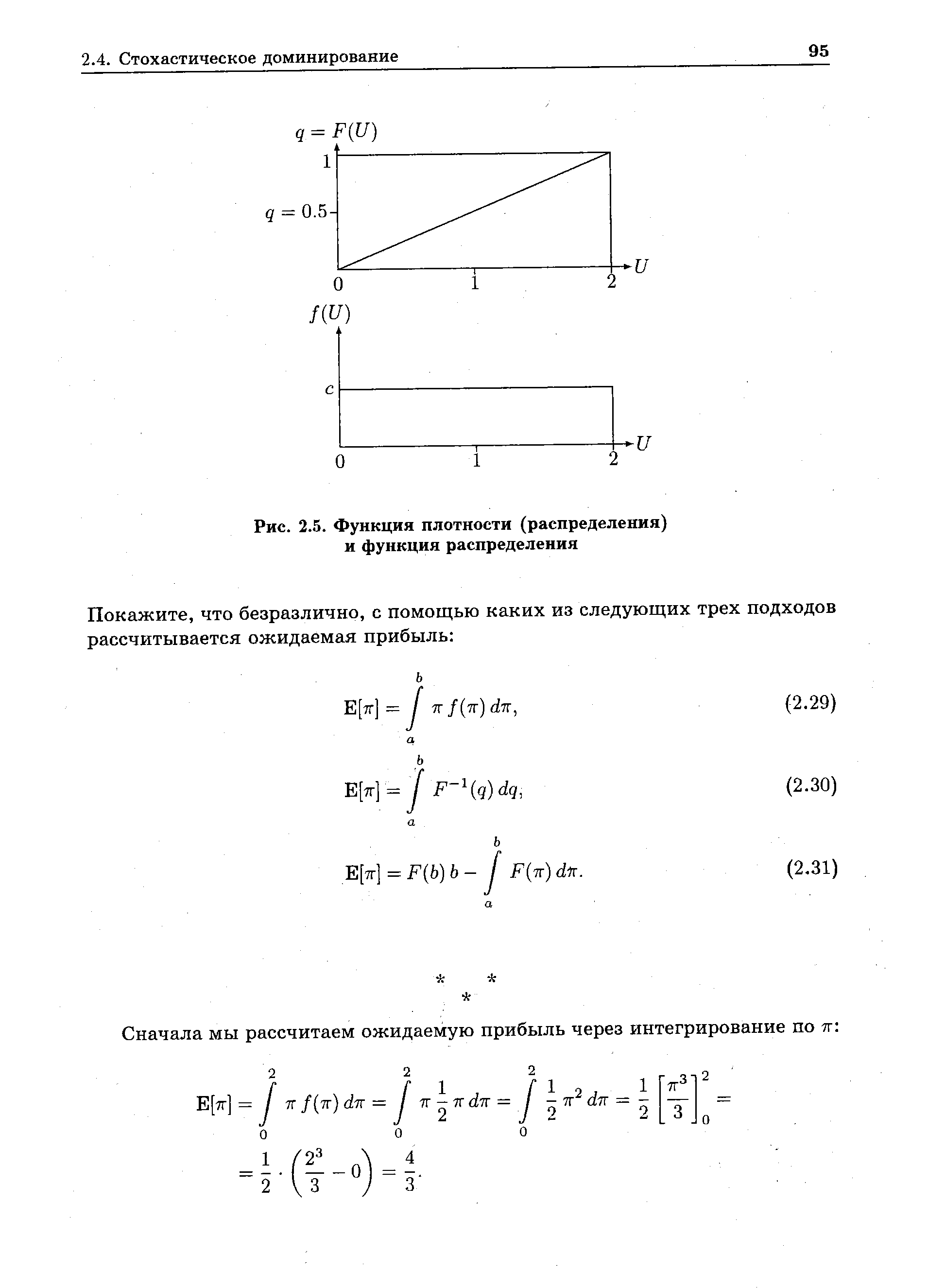 Рис. 2.5. Функция плотности (распределения) и функция распределения
