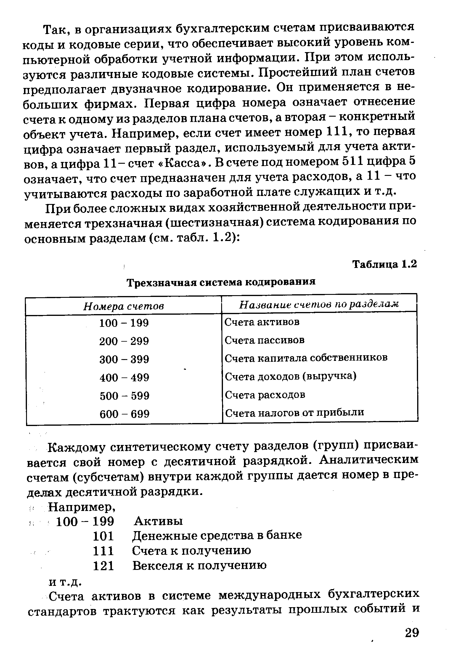 Таблица 1.2 Трехзначная система кодирования
