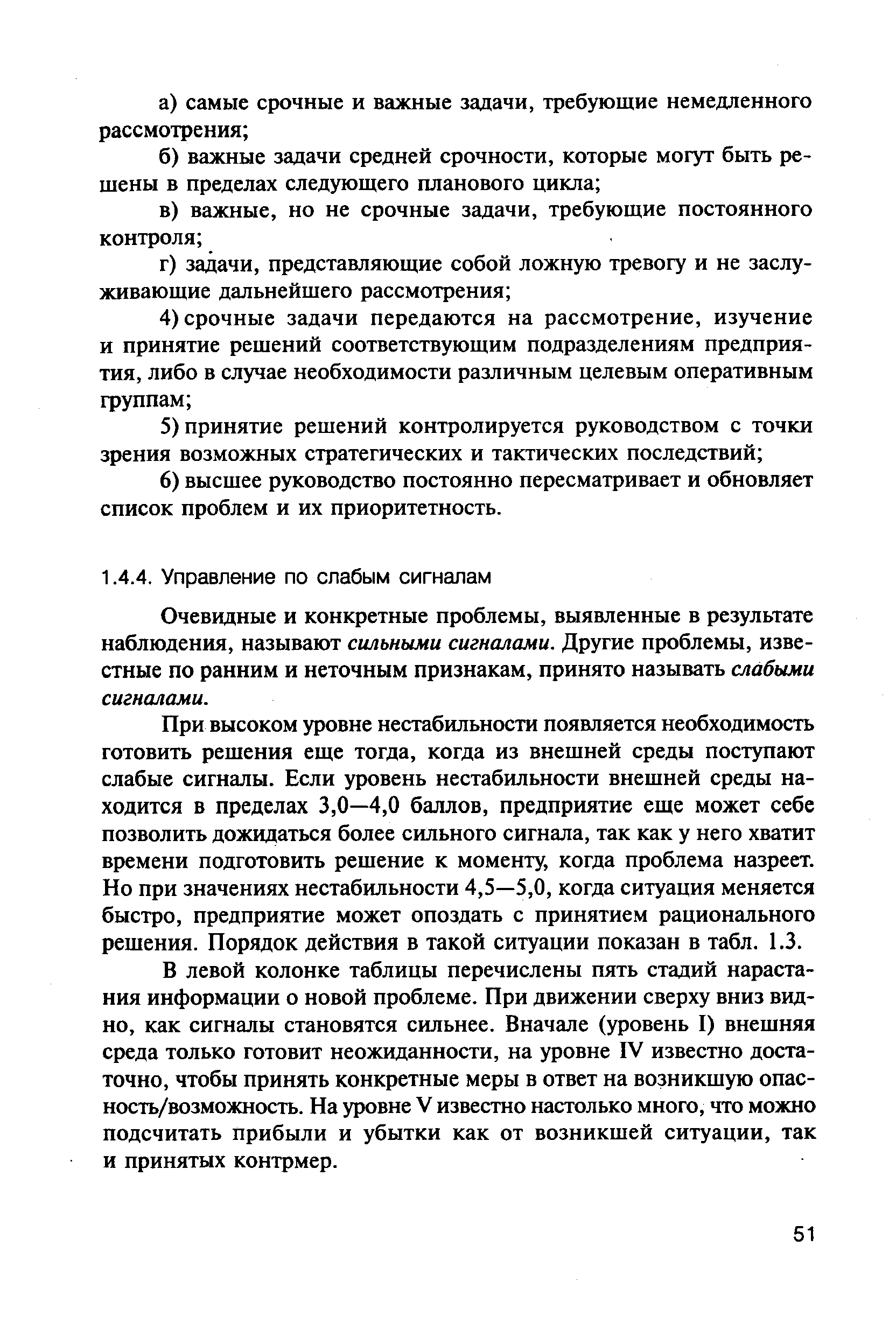 Очевидные и конкретные проблемы, выявленные в результате наблюдения, называют сильными сигналами. Другие проблемы, известные по ранним и неточным признакам, принято называть слабыми сигналами.
