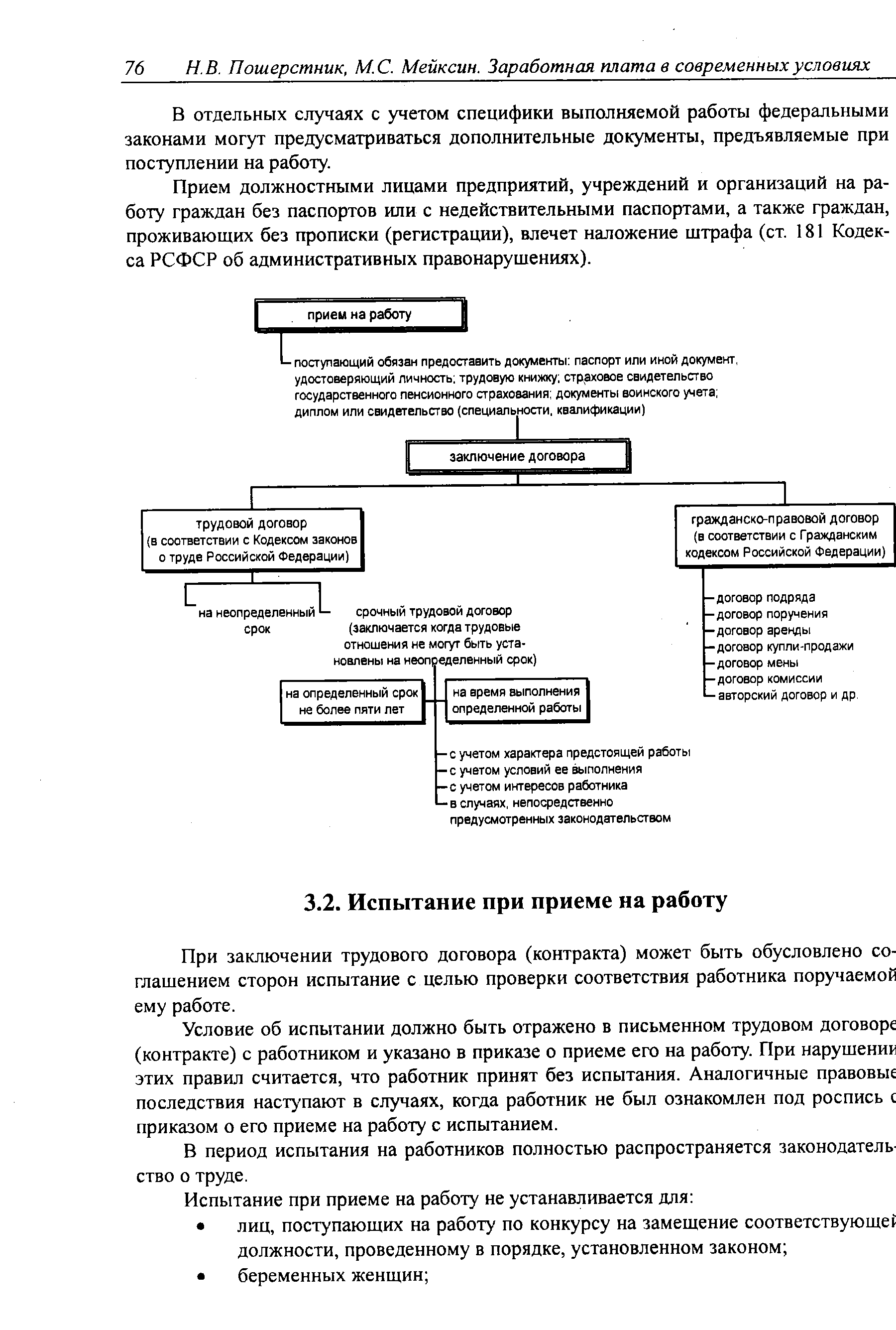 При заключении трудового договора (контракта) может быть обусловлено соглашением сторон испытание с целью проверки соответствия работника поручаемой ему работе.
