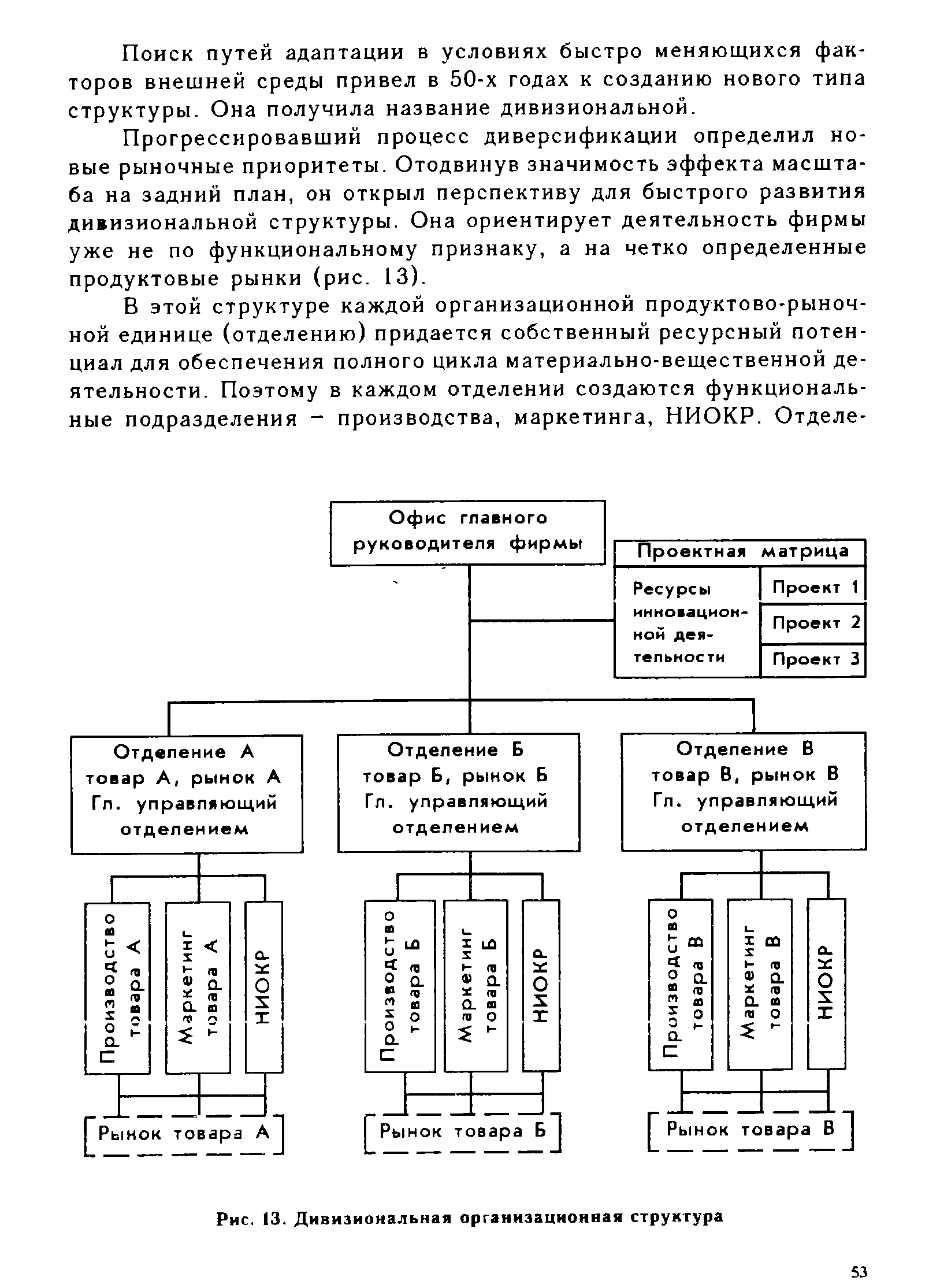 Рис. 13. Дивизиональная организационная структура
