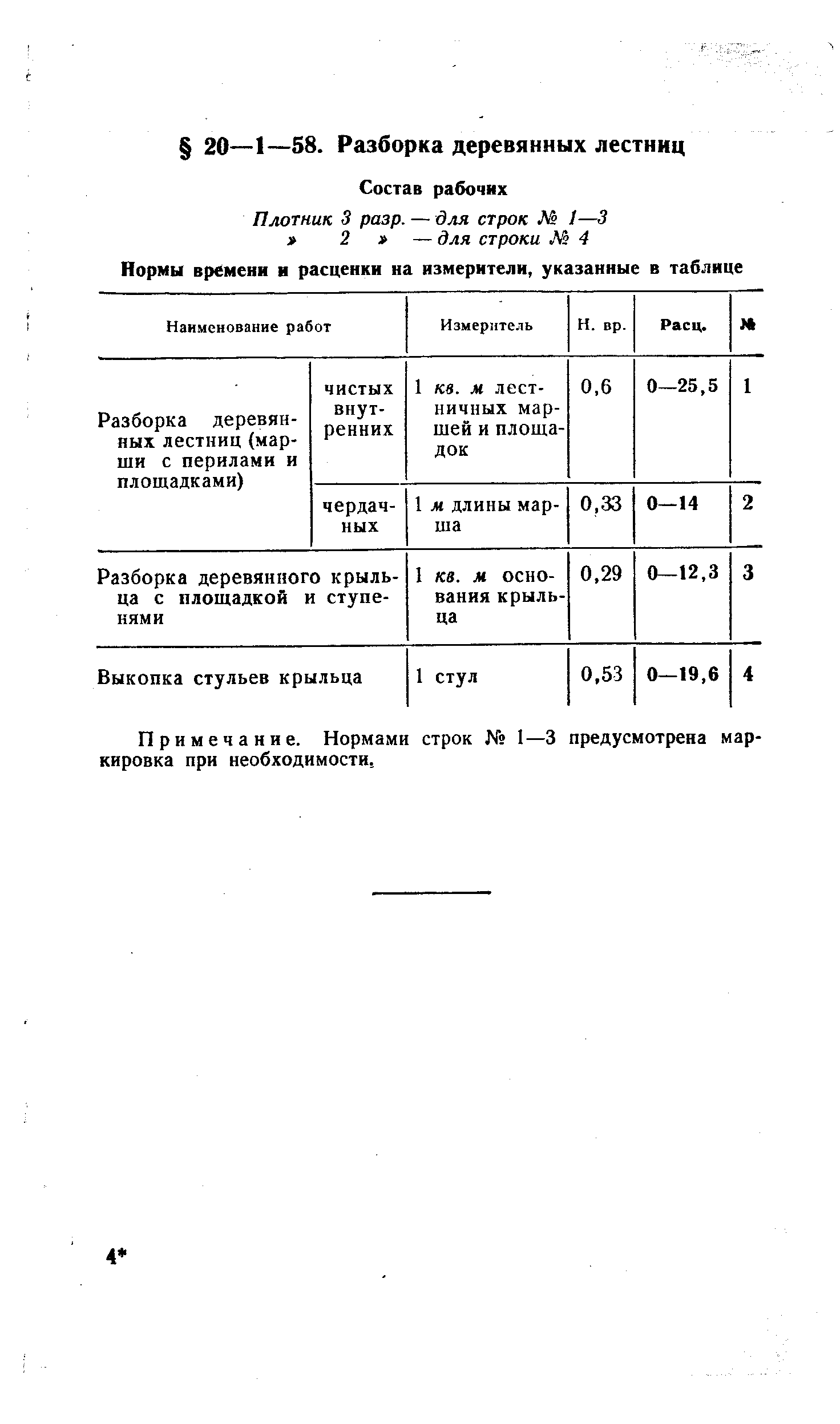 Примечание. Нормами строк 1—3 предусмотрена маркировка при необходимости.
