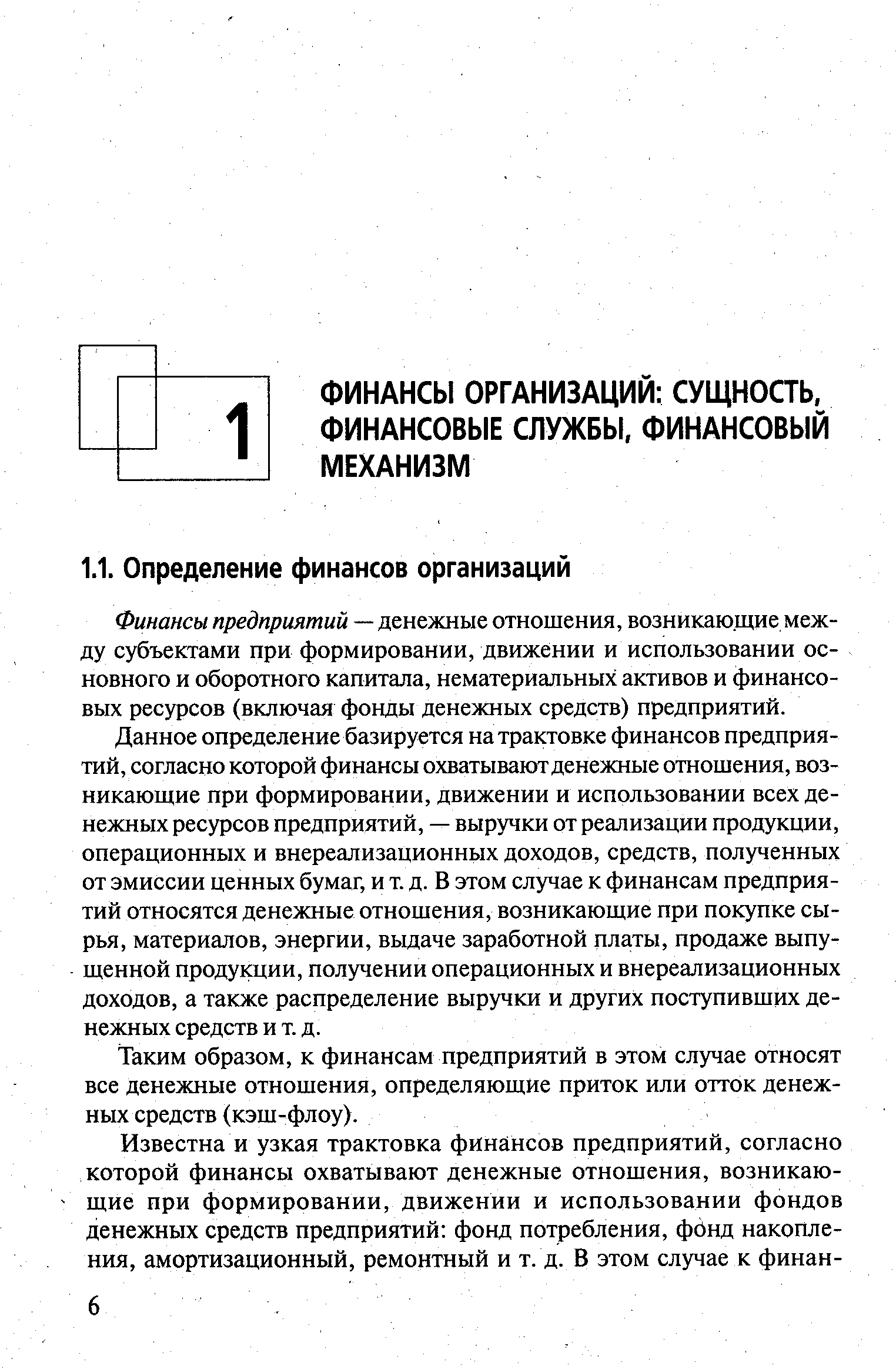 Финансы предприятий — денежные отношения, возникающие между субъектами при формировании, движении и использовании основного и оборотного капитала, нематериальных активов и финансовых ресурсов (включая фонды денежных средств) предприятий.
