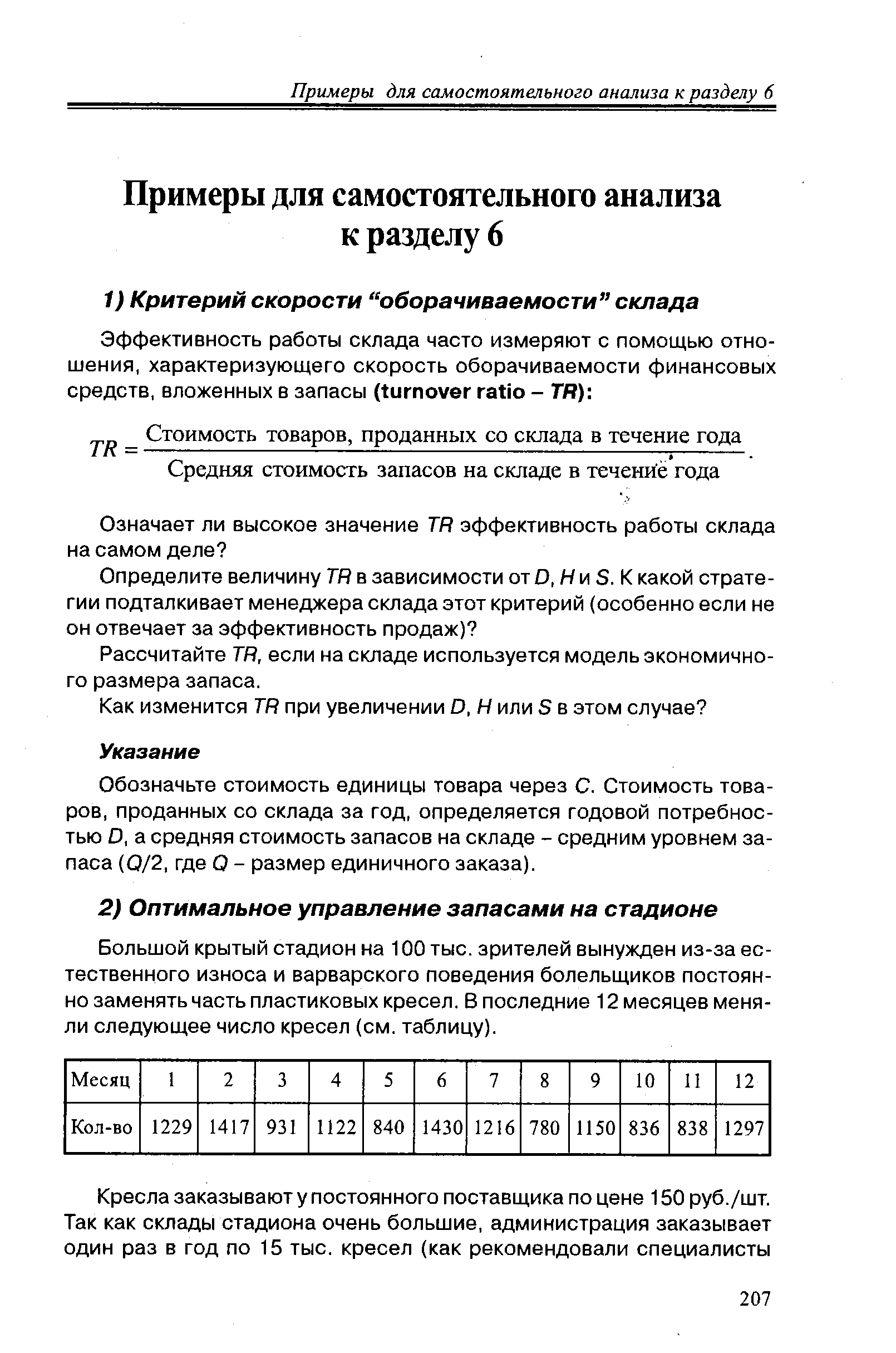 Рассчитайте TR, если на складе используется модель экономичного размера запаса.
