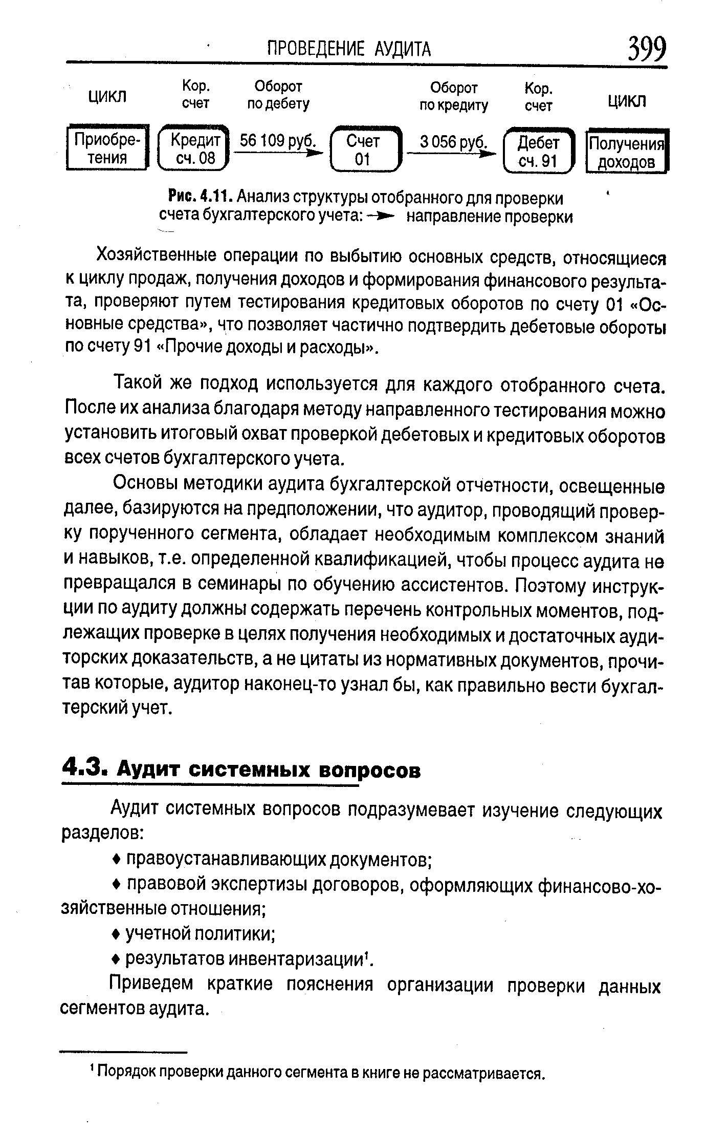 Приведем краткие пояснения организации проверки данных сегментов аудита.
